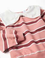 Sweat-shirt rayé à col nœud pour filles, multicolore – Image 3