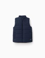 Doudoune sans manches pour garçon, doublée en polaire et dotée de poches, bleu marine.