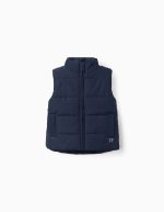 Gilet matelassé avec doublure polaire et poches latérales pour bébé, bleu marine