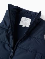 Gilet matelassé avec doublure polaire et poches latérales pour bébé, bleu marine – Image 3