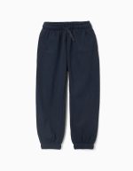 Pantalon de jogging en polaire avec cordon de serrage et poches pour filles, bleu foncé