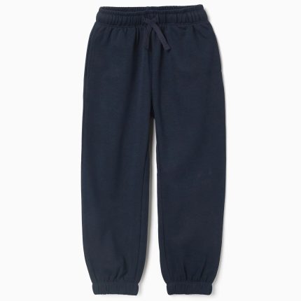 Pantalon de jogging en polaire avec cordon de serrage et poches pour filles, bleu foncé