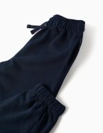 Pantalon de jogging en polaire avec cordon de serrage et poches pour filles, bleu foncé – Image 3