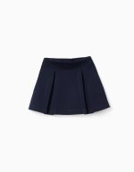 Jupe Roma en maille avec plis devant et dos pour filles, bleu marine