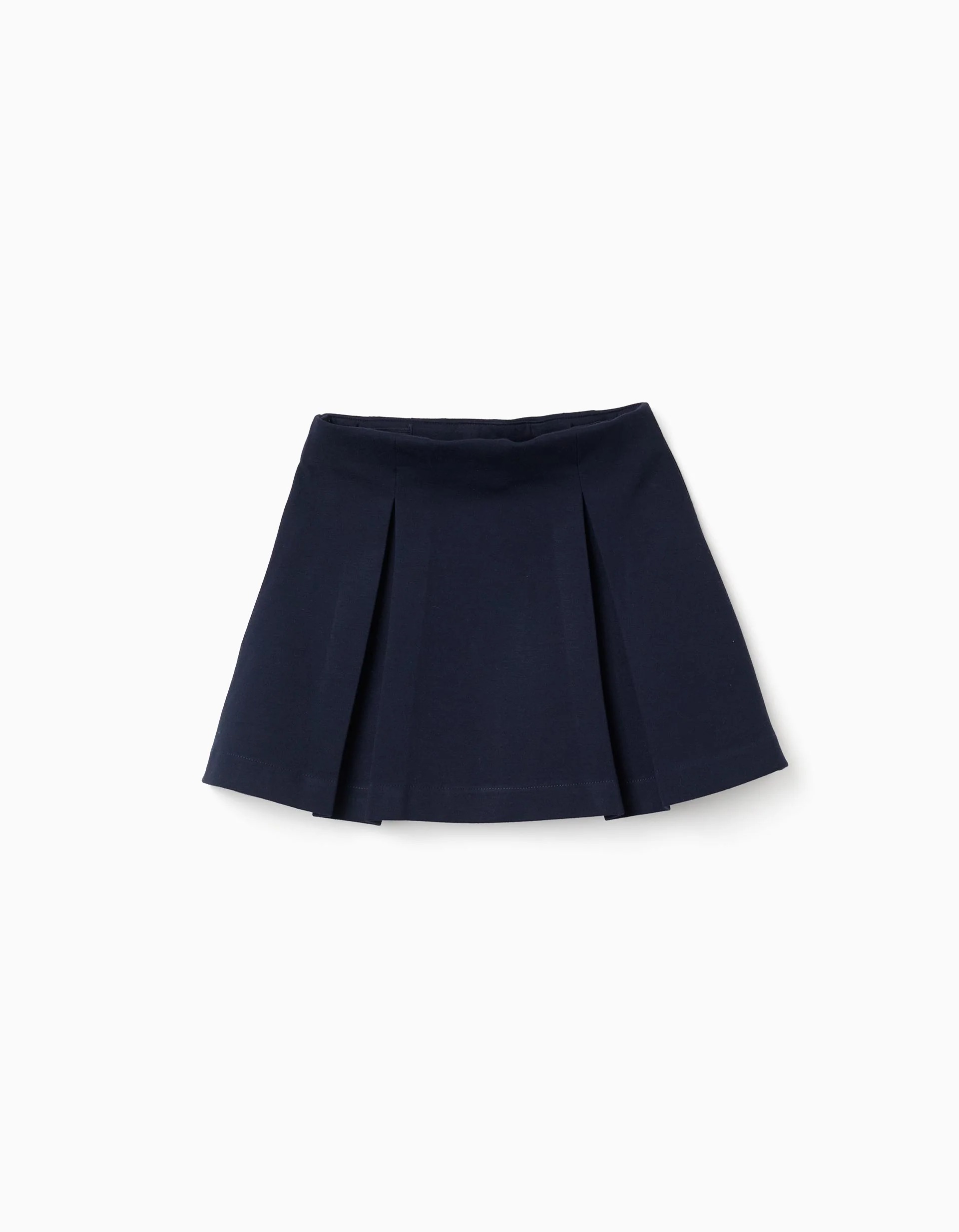 31081988006-0 Jupe Roma en maille avec plis devant et dos pour filles, bleu marine – Image 1