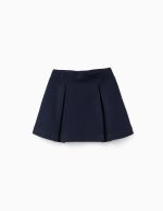Jupe Roma en maille avec plis devant et dos pour filles, bleu marine – Image 2