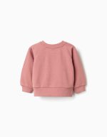Sweat-shirt rose à imprimé floral en relief pour bébé fille – Image 2