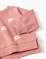 Sweat-shirt rose à imprimé floral en relief pour bébé fille – Image 3
