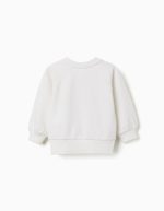 Sweat-shirt à imprimé floral en relief pour bébé fille, blanc/rose – Image 2