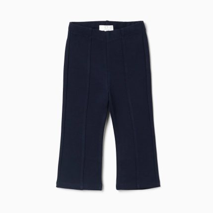 Leggings évasés Roma en maille pour bébés filles, bleu foncé