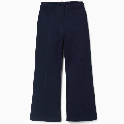 Leggings évasés Roma en maille pour filles, bleu foncé