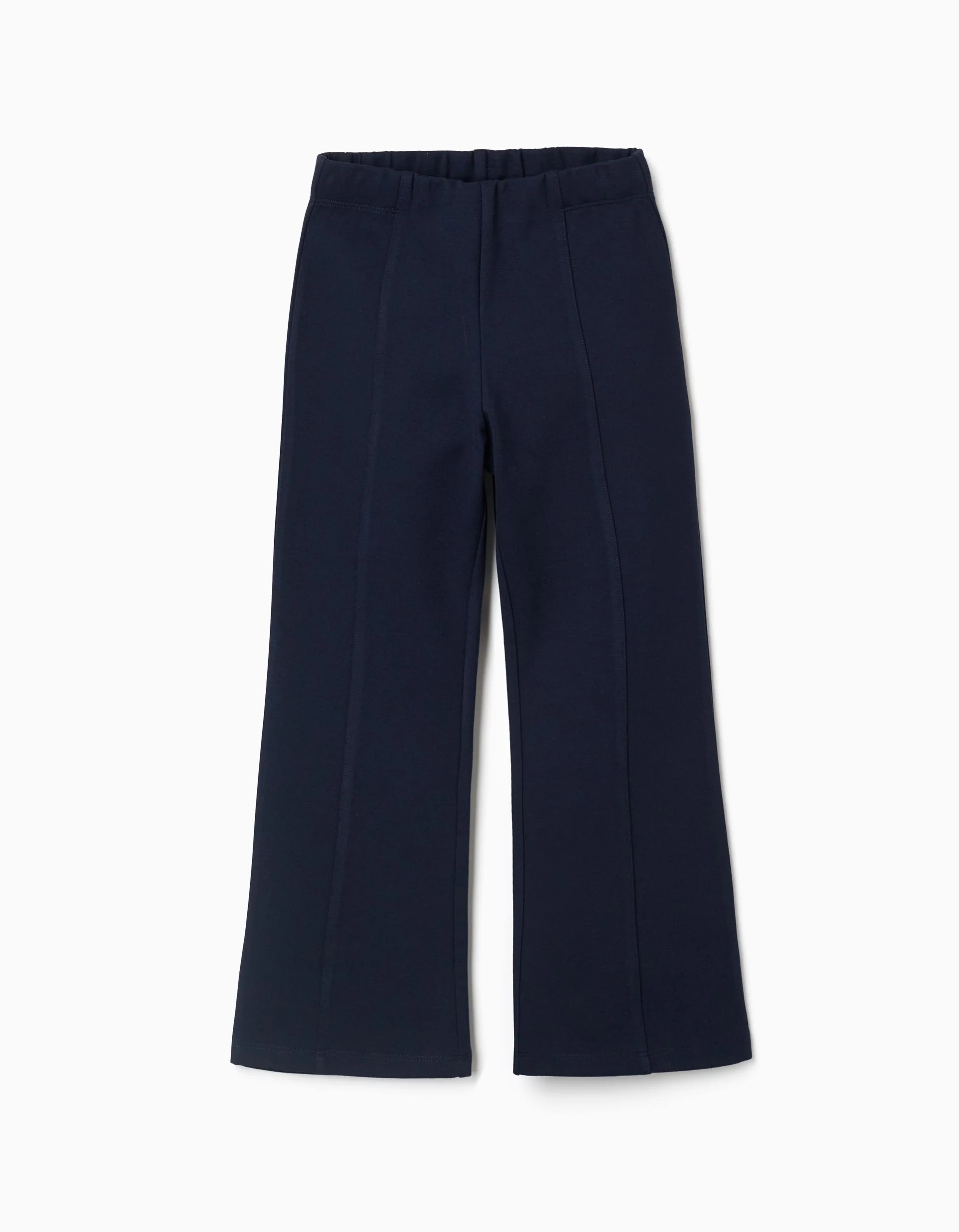 31081994006-0 Leggings évasés Roma en maille pour filles, bleu foncé – Image 1