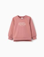 Sweat-shirt à imprimé Beaux-Arts en relief pour filles, rose poudré