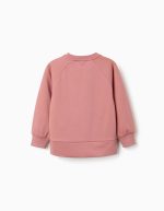 Sweat-shirt à imprimé Beaux-Arts en relief pour filles, rose poudré – Image 2