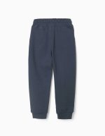 Pantalon de jogging slim en polaire avec poches et imprimé ZY pour garçon, bleu marine – Image 2