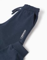 Pantalon de jogging slim en polaire avec poches et imprimé ZY pour garçon, bleu marine – Image 3