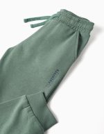 Pantalon de jogging slim en polaire avec poches et imprimé ZY pour garçon, vert foncé – Image 3