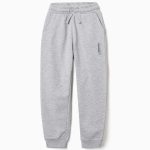 Pantalon de jogging slim en polaire avec poches et imprimé ZY pour garçon, gris clair