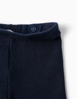 Pantalon large en maille côtelée pour bébé fille, bleu marine – Image 3