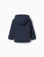 Sweat à capuche bleu marine avec broderie bouclée ZY pour bébé garçon – Image 2