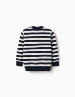 Pull rayé en maille pour bébé garçon, blanc/bleu marine – Image 2
