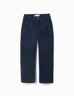 Pantalon de charpentier en sergé avec taille élastiquée pour garçon, bleu marine