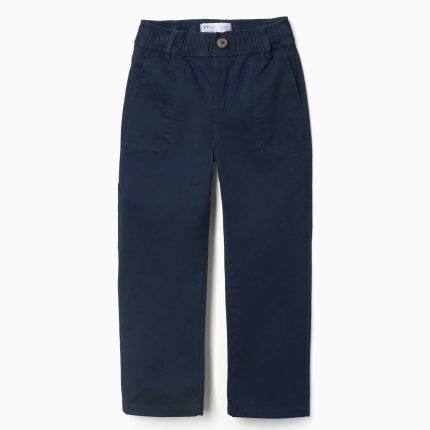 Pantalon de charpentier en sergé avec taille élastiquée pour garçon, bleu marine