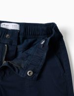 Pantalon de charpentier en sergé avec taille élastiquée pour garçon, bleu marine – Image 3