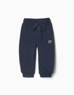 Pantalon de jogging en polaire avec cordon de serrage et imprimé pour bébé garçon, bleu marine
