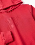 Sweat à capuche rouge pour garçon, avec logo ZY en relief. – Image 3