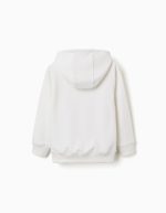 Sweat à capuche blanc avec logo ZY en relief pour garçon – Image 2