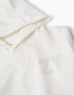 Sweat à capuche blanc avec logo ZY en relief pour garçon – Image 3