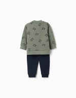 Ensemble de jogging en polaire pour bébé garçon, vert foncé/bleu marine – Image 2