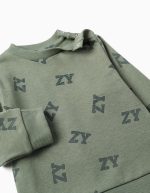Ensemble de jogging en polaire pour bébé garçon, vert foncé/bleu marine – Image 3