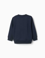 Sweat-shirt pour garçon avec logo ZY en relief, bleu marine – Image 2