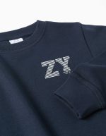 Sweat-shirt pour garçon avec logo ZY en relief, bleu marine – Image 3