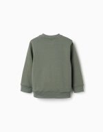 Sweat-shirt pour garçon avec logo ZY en relief, vert kaki – Image 2