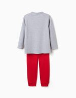 Pyjama en coton à manches longues pour garçon, imprimé Super Mario, gris/rouge – Image 2