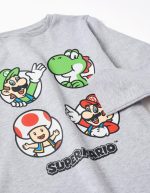 Pyjama en coton à manches longues pour garçon, imprimé Super Mario, gris/rouge – Image 3