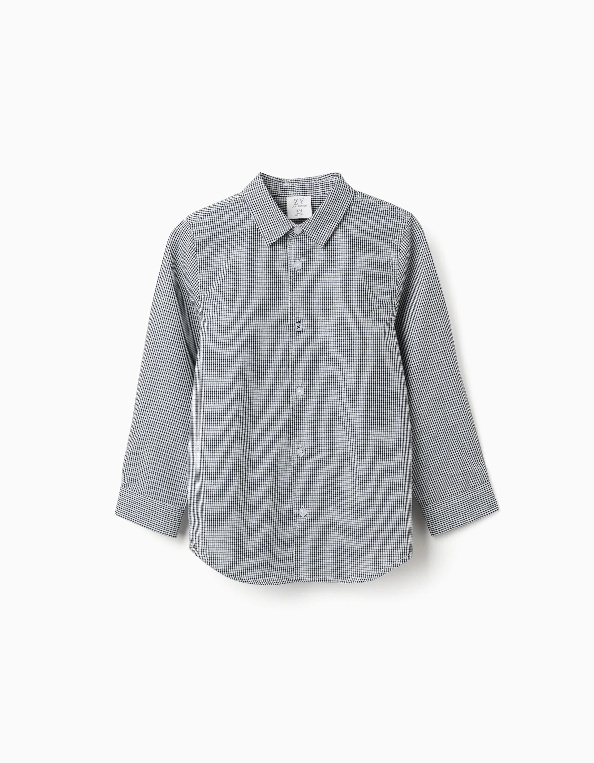 31082173006-0 Chemise bleu foncé à manches longues en popeline pour garçon – Image 1