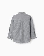 Chemise bleu foncé à manches longues en popeline pour garçon – Image 2