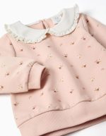 Ensemble sweat-shirt et pantalon en coton pour bébé fille, rose clair/marron – Image 3