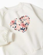 Ensemble sweat-shirt et pantalon en coton pour bébé fille, blanc/bleu marine – Image 3
