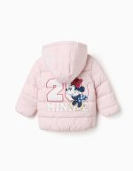 Doudoune à capuche imprimée Minnie pour bébés et petites filles, rose clair – Image 2