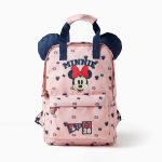 Sac à dos à motifs Minnie et oreilles 3D pour bébé fille, rose clair