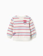 Sweat-shirt rayé brossé avec Minnie pour bébés et filles, multicolore