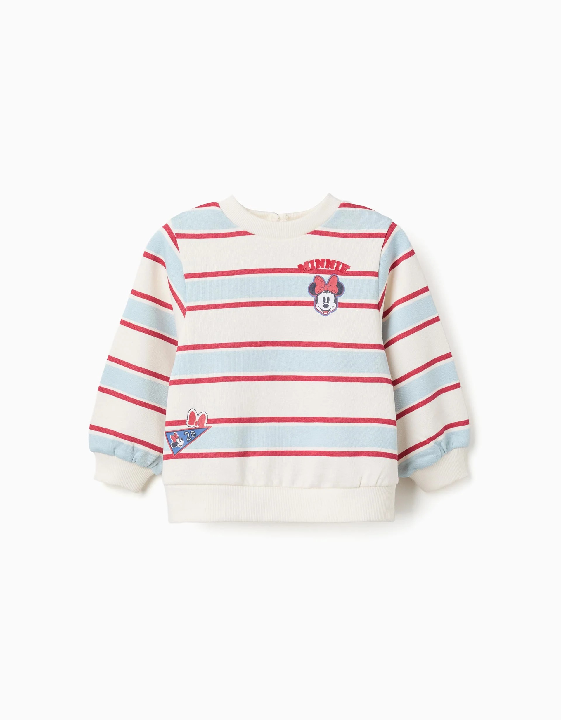 31082364041-0 Sweat-shirt rayé brossé avec Minnie pour bébés et filles, multicolore – Image 1