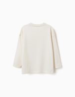 T-shirt à manches longues en coton blanc pour garçon, avec imprimé Hulk en relief. – Image 2