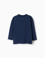 T-shirt à manches longues en coton bleu marine avec imprimé Avengers pour garçon – Image 2