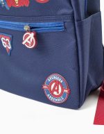Sac à dos pour garçon avec imprimés et écussons Avengers, bleu foncé/rouge – Image 3